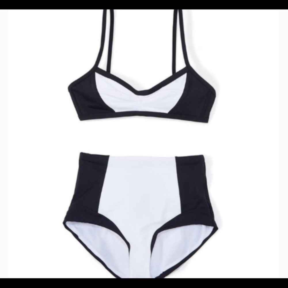NWT Adore me high waisted black and white bikini